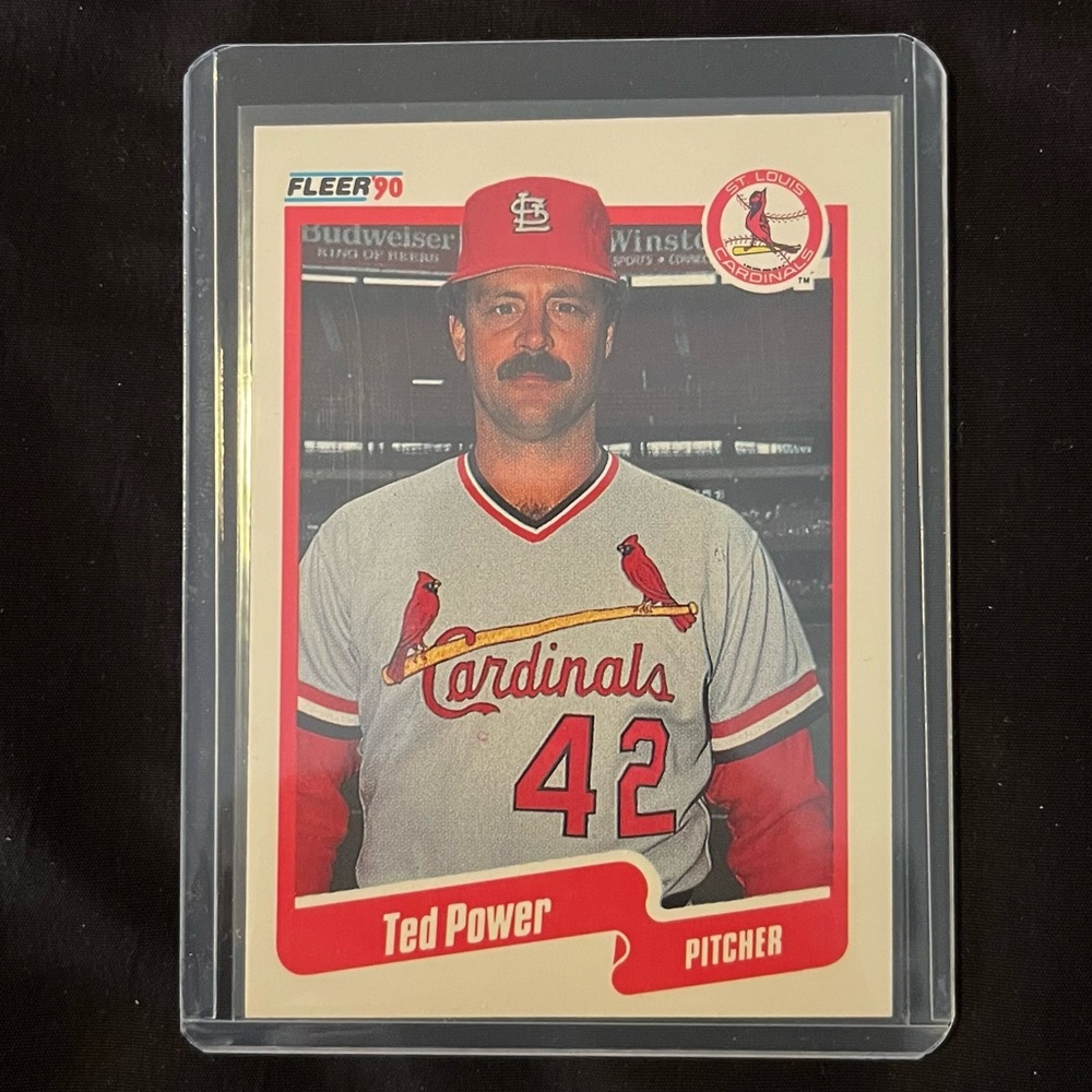 VINTAGE 1990 Ted Power St. Louis Cardinals FLEER #258 MLB Baseball Trading Card